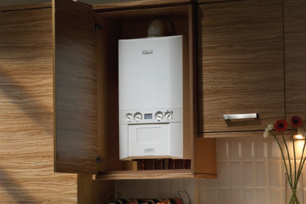 Boiler fits in standard kitchen cupboard